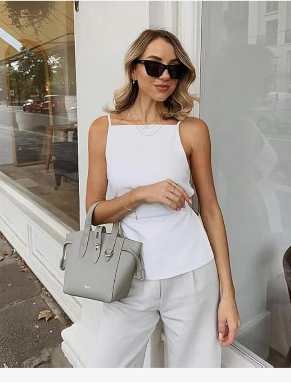 White Square-Neck Camisole Top